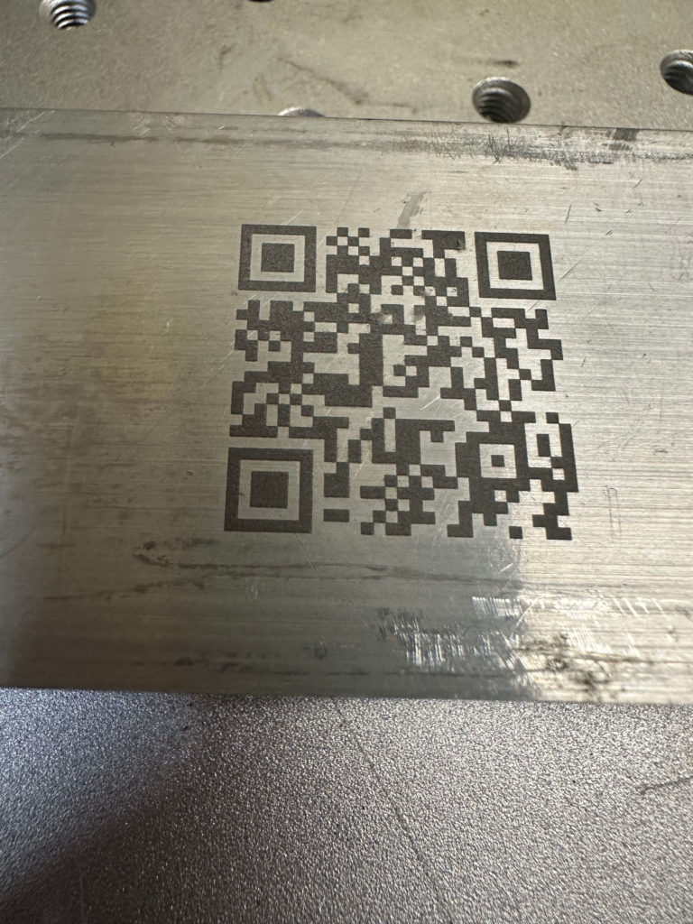 Laser engraving QR code